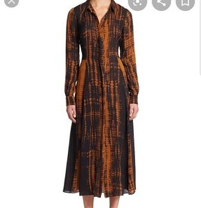 NWOT A.L.C. Brown Silk Maxwell Shirt Dress